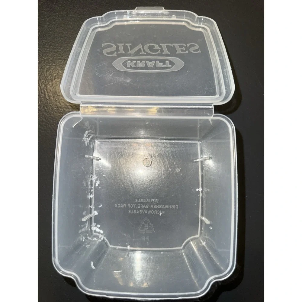 Vintage Kraft Cheese Singles Hinged Plastic Storage Container ~ Retro Oldschool